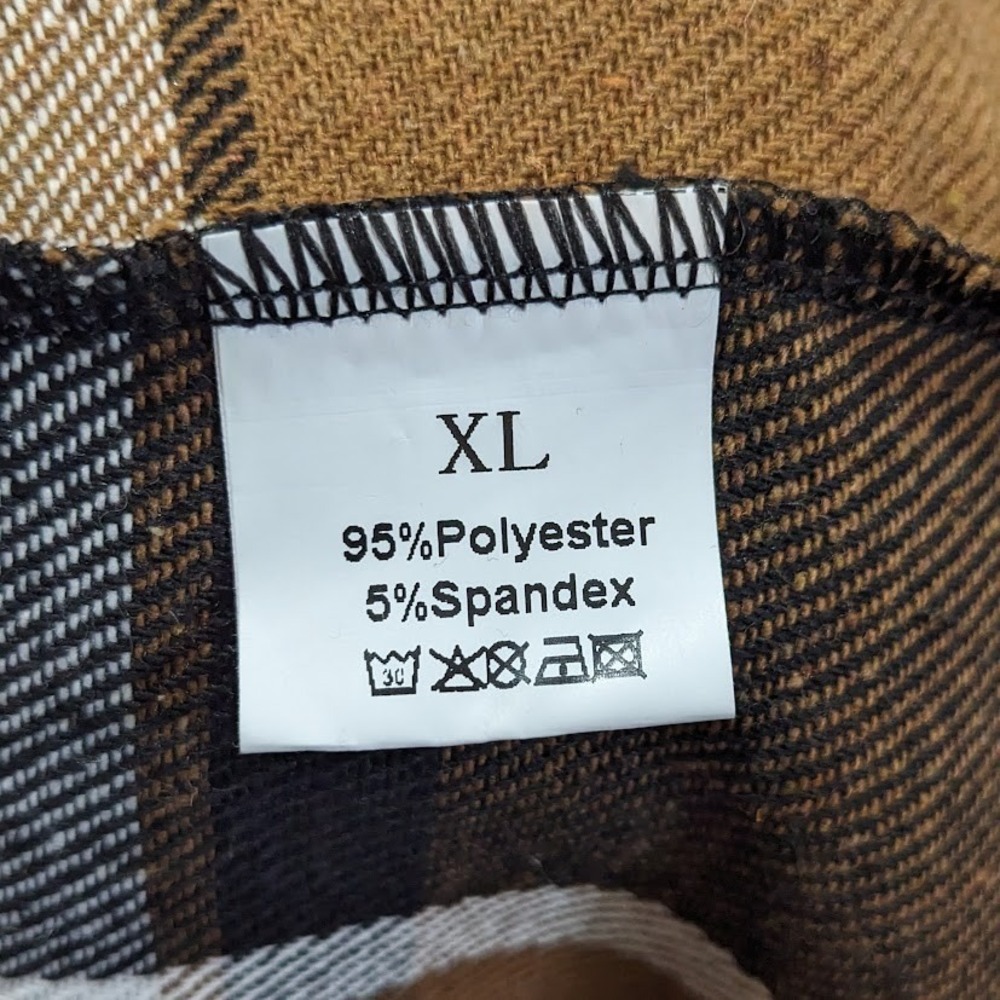 Plaid Pleated Sleeveless Dress Brown White Black XL‎ Y2K Clueless Flannel Soft - Picture 8 of 9